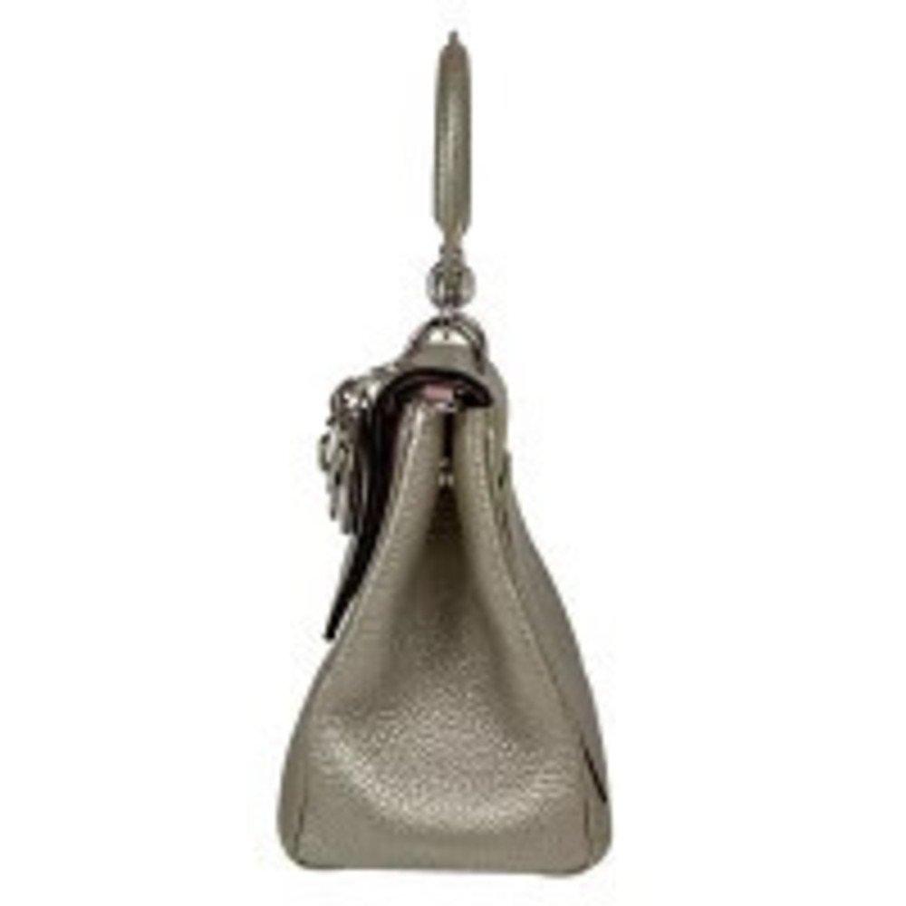 Dior Christian silver shoulder bag Be handbag leather Silver